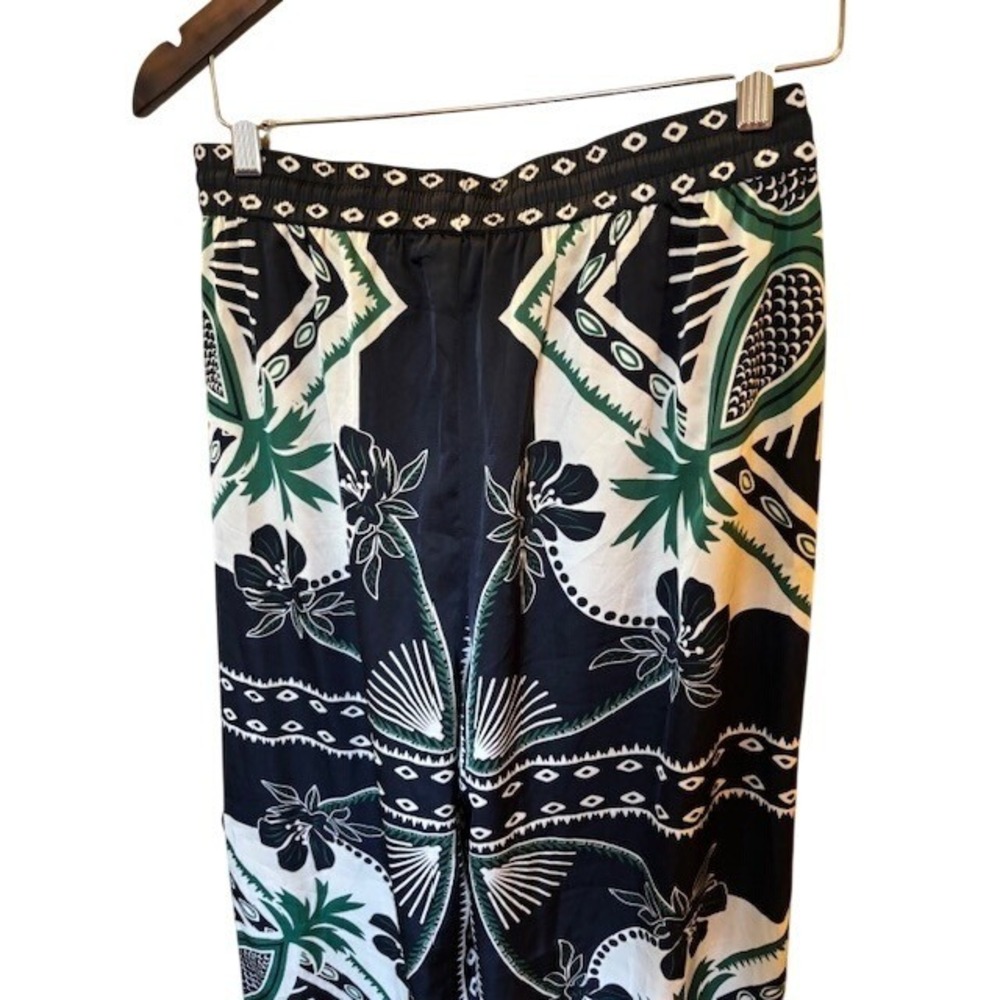 Rachel Zoe Women's Scarf Print Wide Leg Drawstring Pants Size Medium Boho Resort - Picture 5 of 11